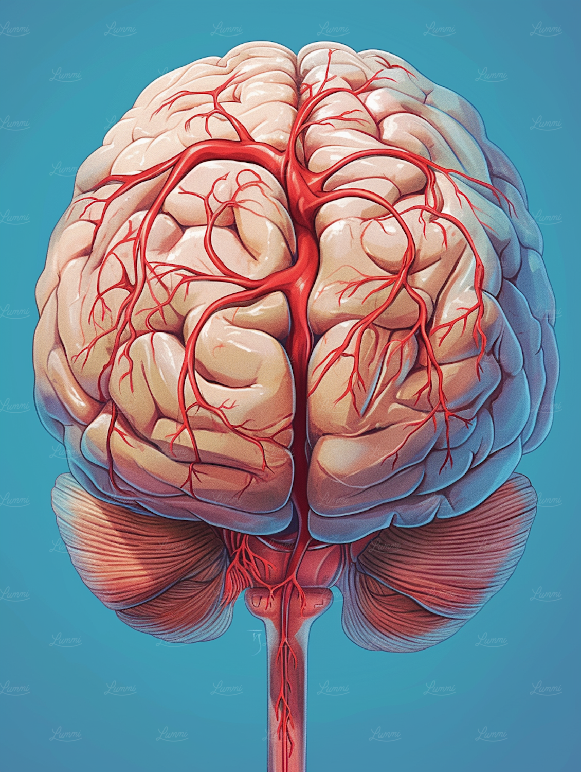 An artistic representation of the human brain as a vast, interconnected city, illustrating its intricate and organized neural networks.