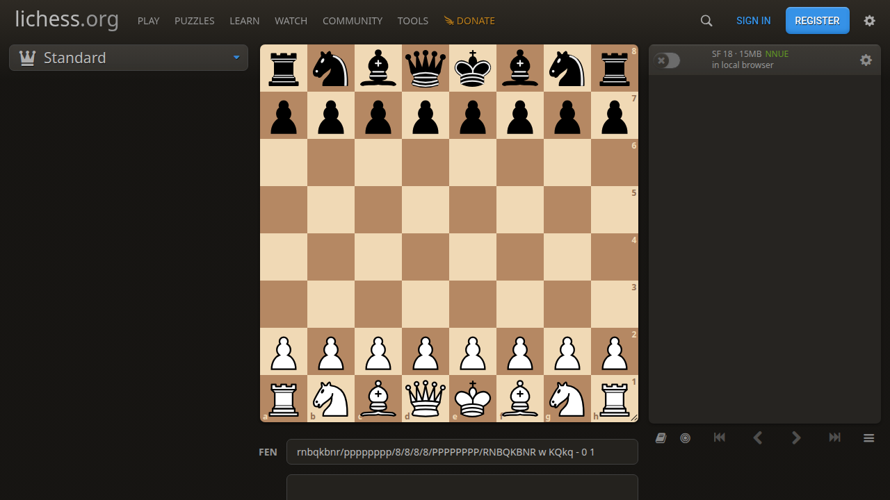 An example of a Stockfish-powered online chess analysis board, illustrating the engine's objective feedback.