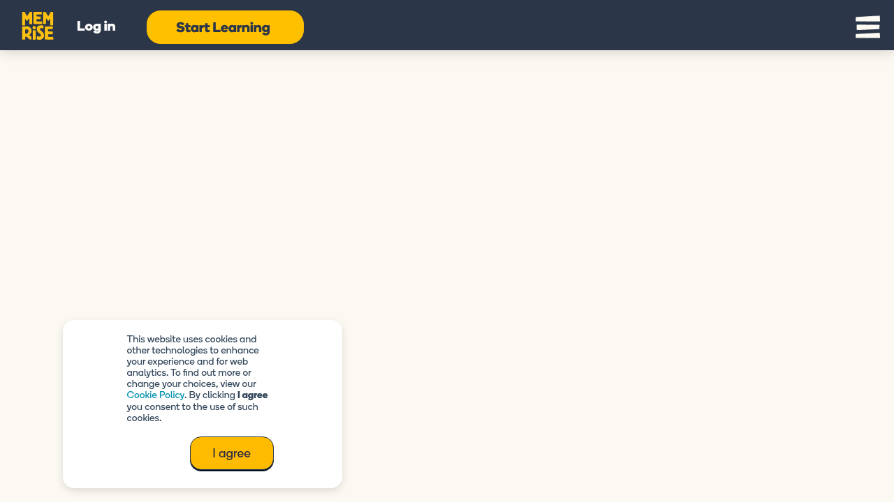 A view of the Memrise homepage, highlighting its approach to language learning with native speaker videos.