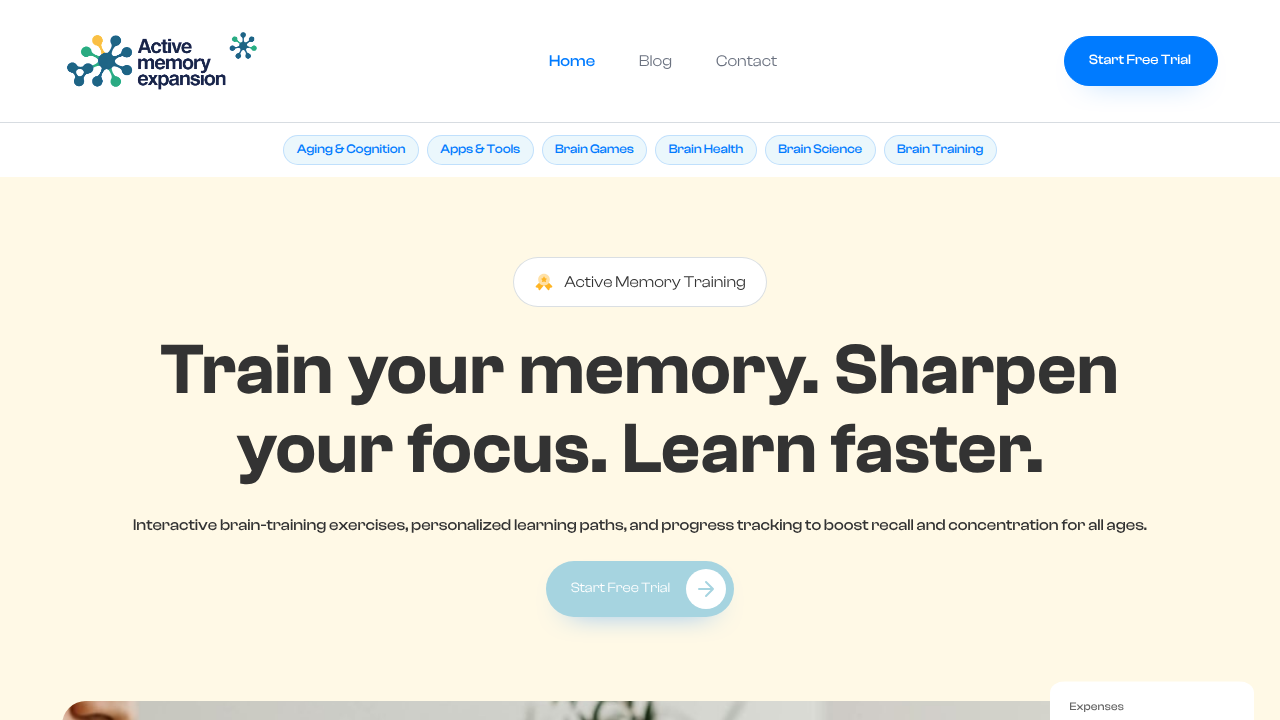 Discover resources and games designed to sharpen memory and focus on the Active Memory Expansion website.
