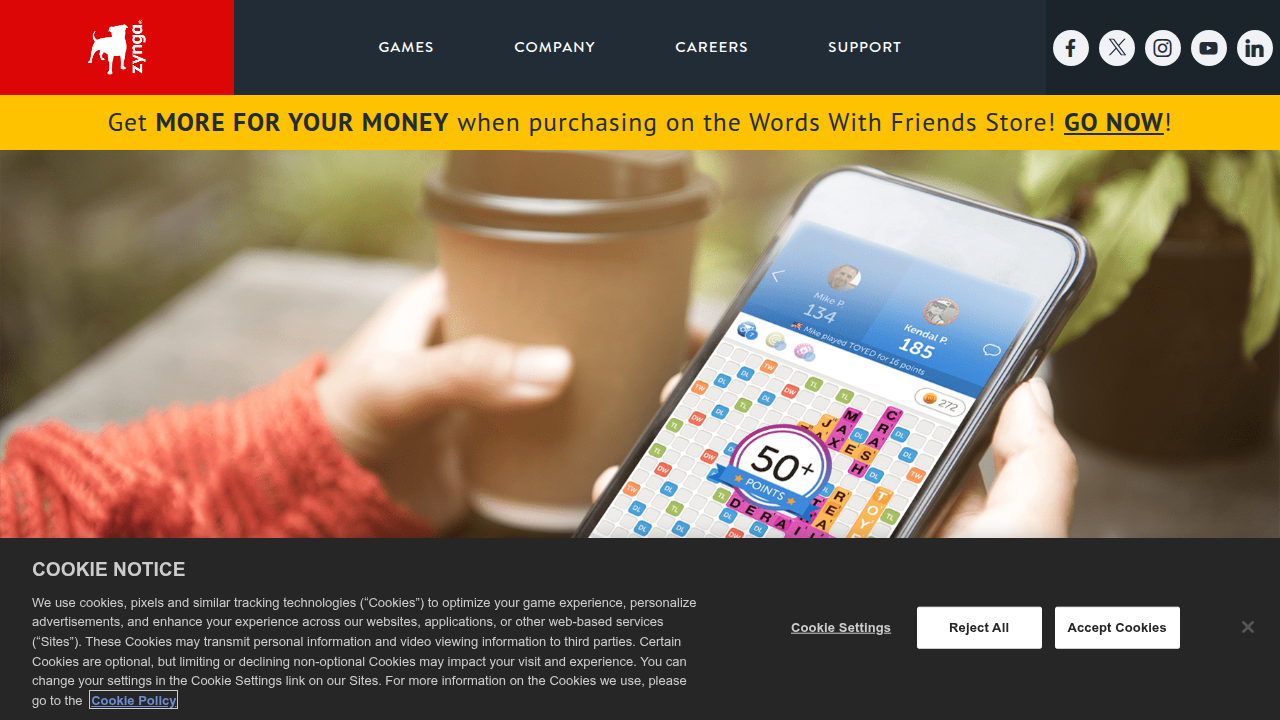 The familiar interface of Words With Friends, illustrating how digital word games facilitate cooperative play and vocabulary recall.
