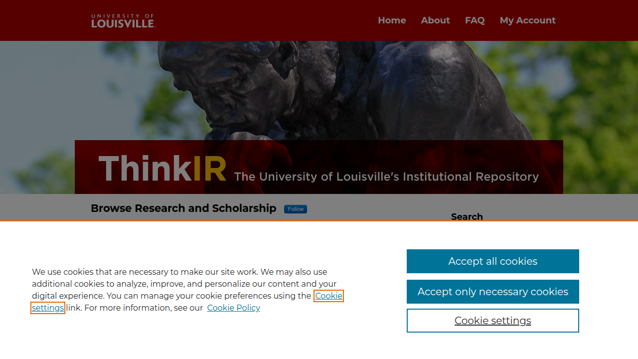 Screenshot of the University of Louisville's institutional repository, a hub for academic research on learning and retention.