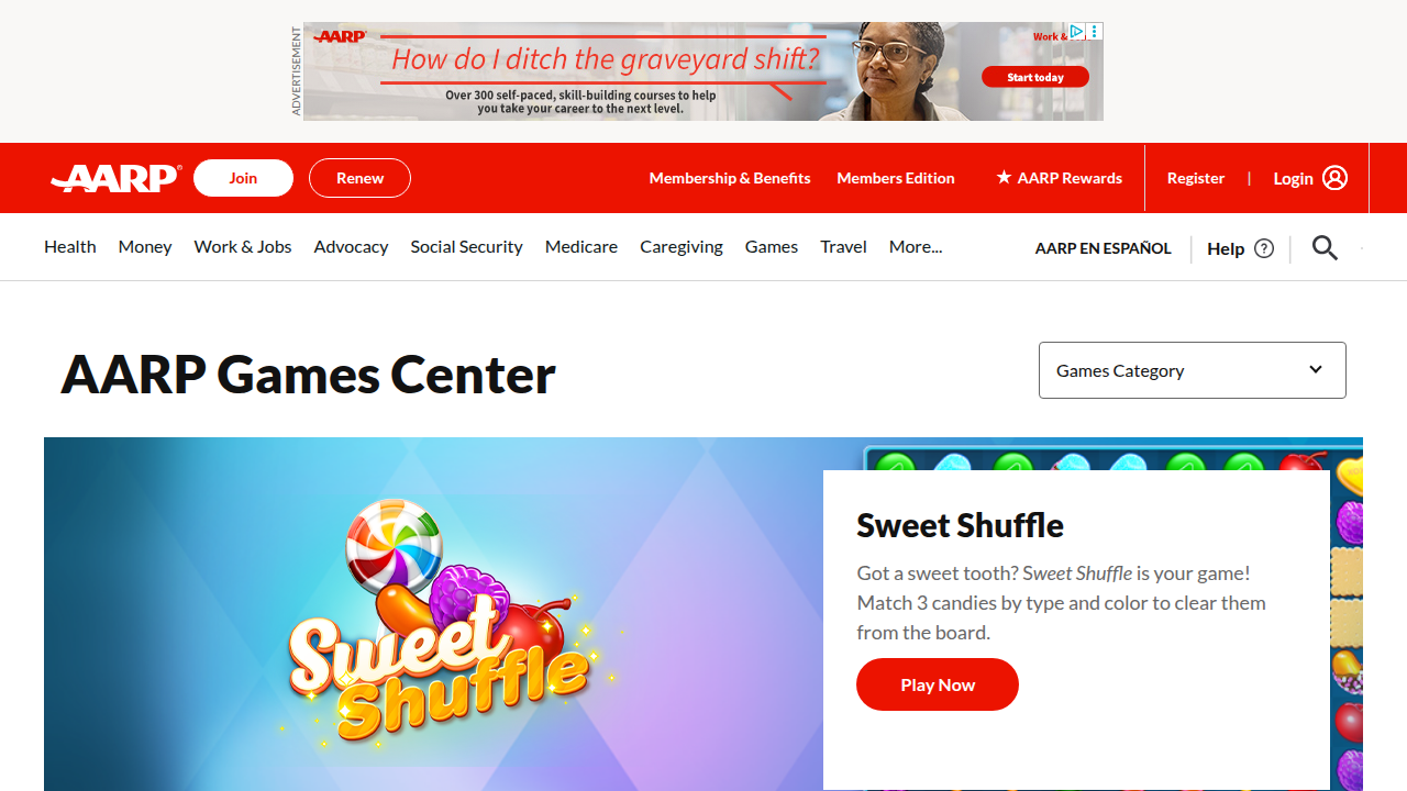 The AARP website offers various online games that can help seniors stay engaged and mentally active.