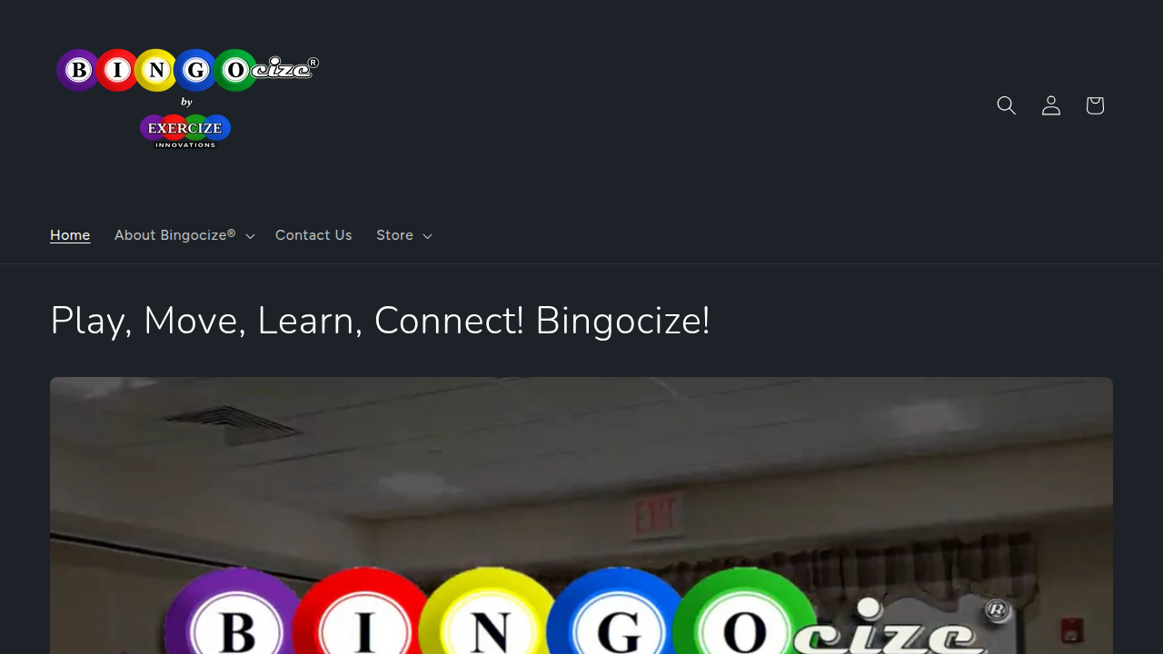 The Bingocize website, showcasing research that supports the cognitive and social benefits of their program for older adults.