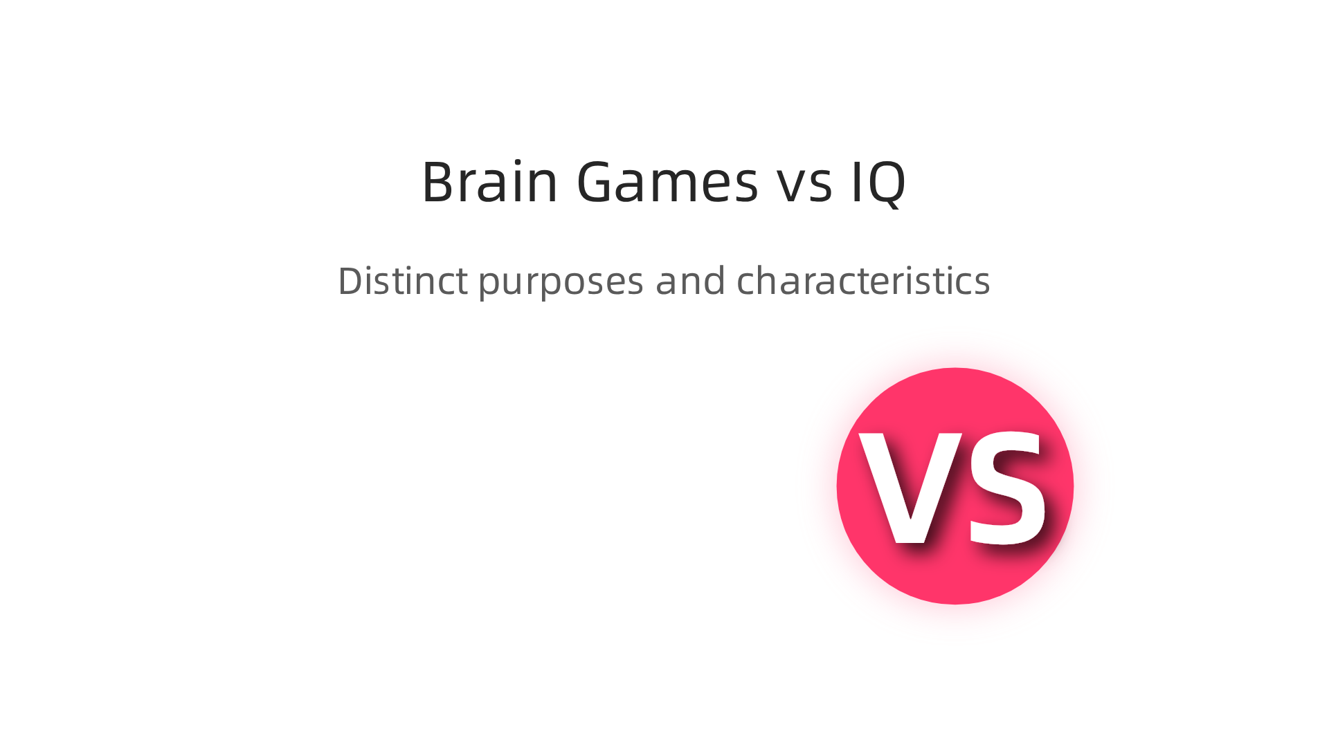 A visual comparison highlighting the distinct purposes and characteristics of interactive brain games and online IQ tests.