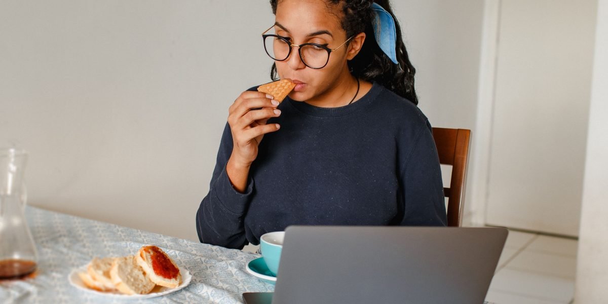 A person calmly managing daily tasks, illustrating the seamless integration of brain training into a busy schedule.