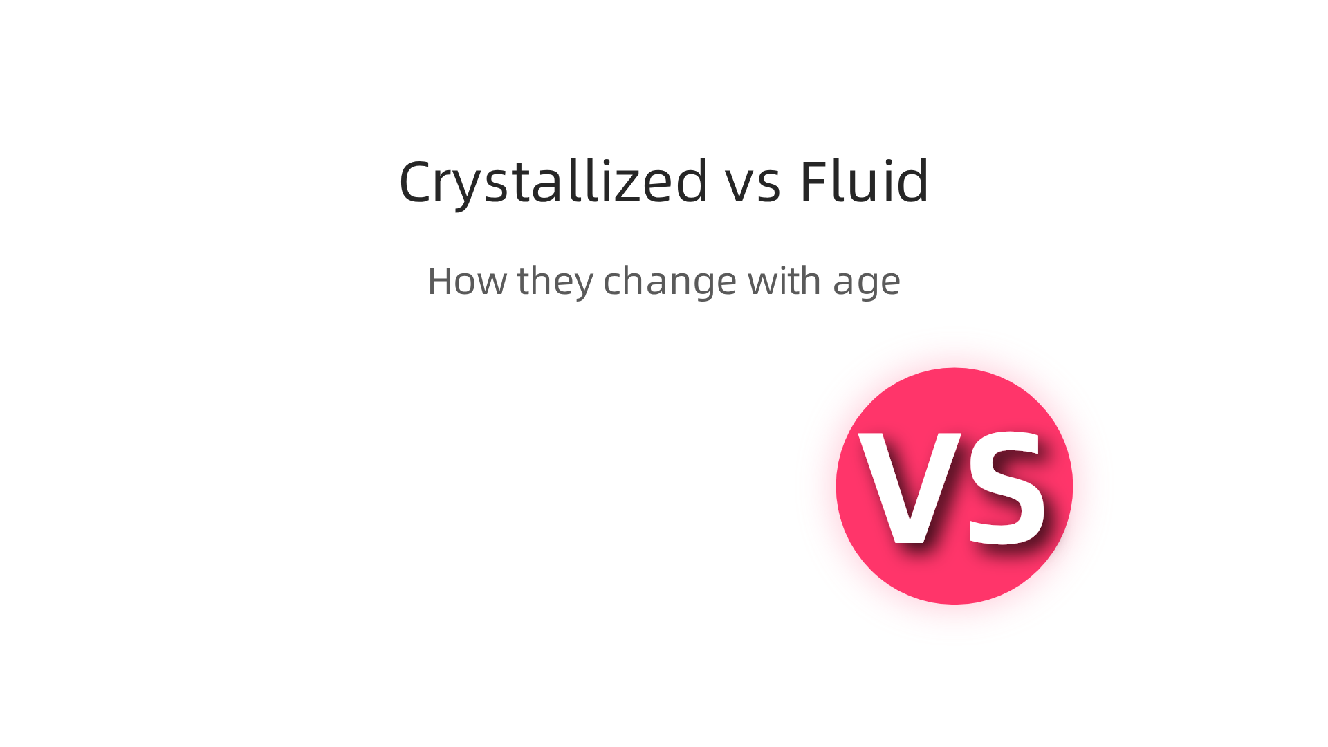 Visual comparison of crystallized and fluid intelligence and their typical changes with age.