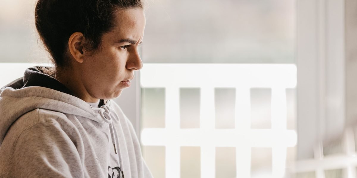 A person deeply focused on a task, demonstrating strong concentration skills.