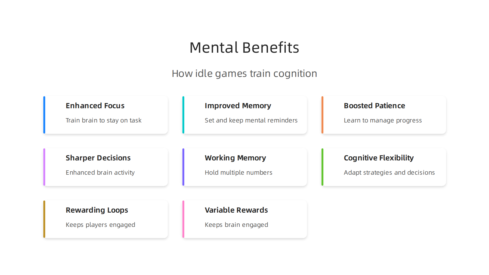 Discover how incremental games engage and improve key cognitive functions through their rewarding loops.