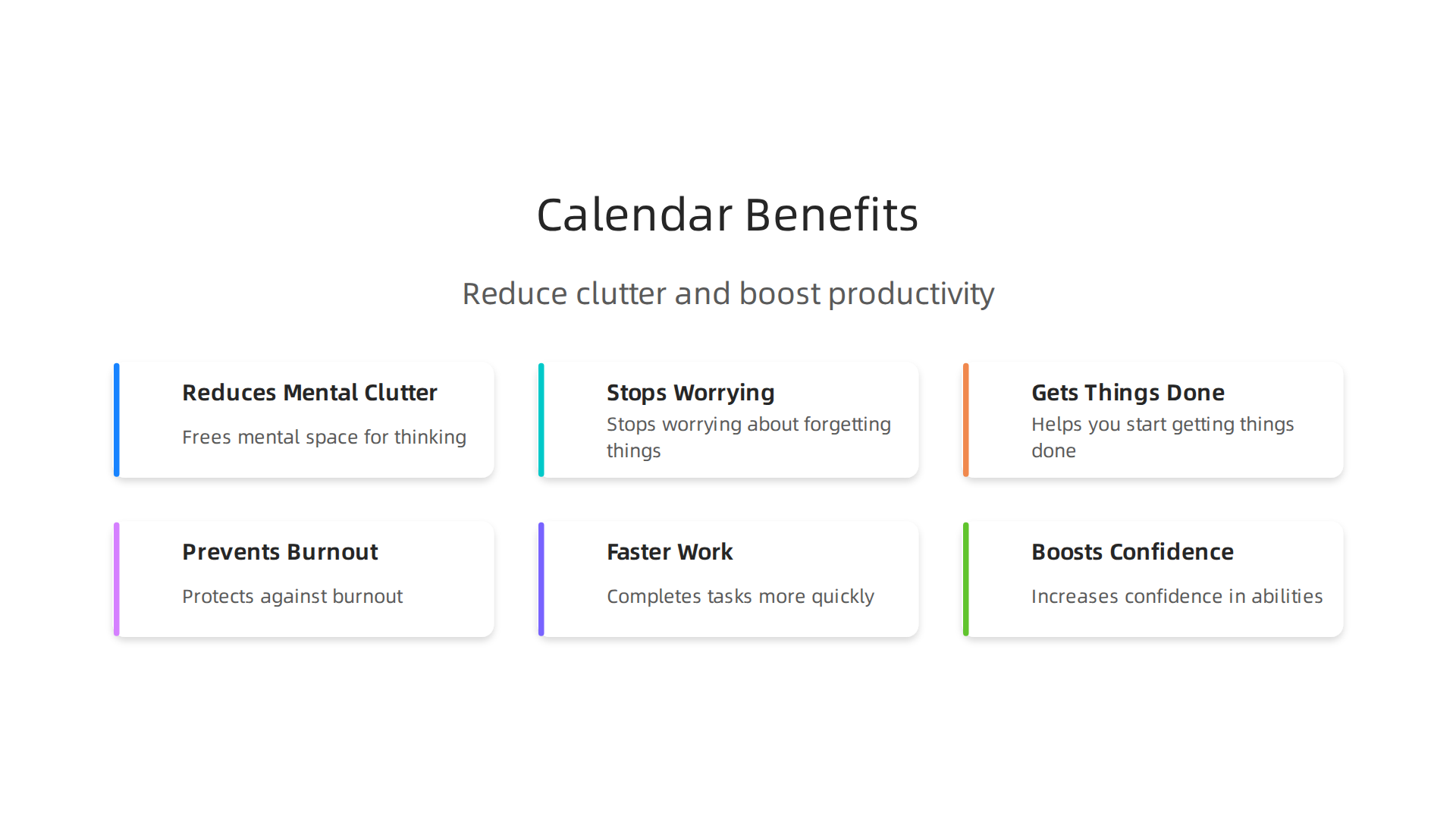 A digital calendar acts as an external memory system, reducing mental clutter and protecting against burnout.