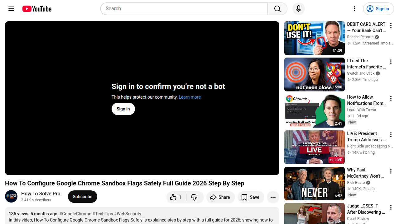A YouTube tutorial provides practical guidance on configuring Google Chrome's sandbox features for a more secure browsing and gaming environment.