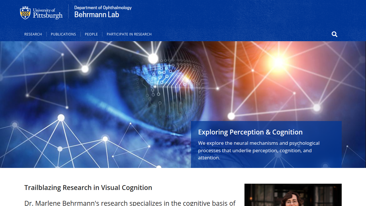 The Behrmann Lab at the University of Pittsburgh, conducting research on vision and cognition.